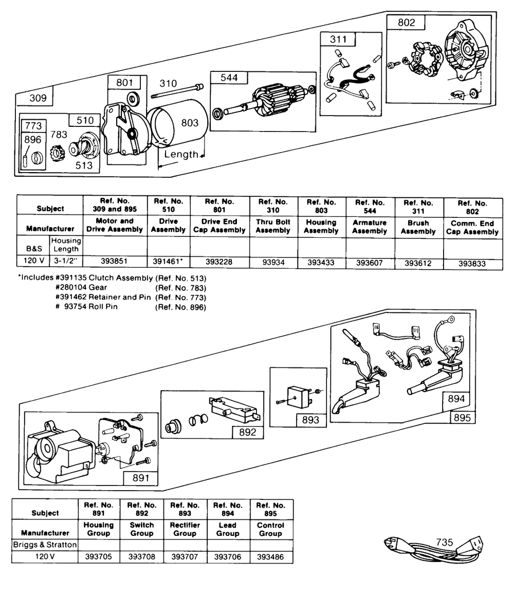 Electric Starter And Starter Diagram and Parts List for 190406-2947-XX  Briggs and Stratton Engine